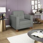 Poltrona Decorativa Dallas Corino Cinza