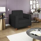 Poltrona Decorativa Dallas Corino Preto