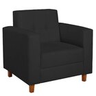 Poltrona Decorativa Dallas Corino Preto