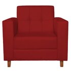 Poltrona Decorativa Dallas Corino Vermelho