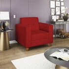 Poltrona Decorativa Dallas Corino Vermelho