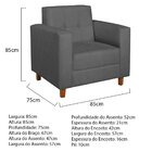 Poltrona Decorativa Dallas Linho Maranata Móveis Chumbo