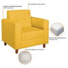 Poltrona Decorativa Dallas Maranata Estofados Amarelo