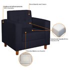 Poltrona Decorativa Dallas Maranata Estofados Azul Marinho