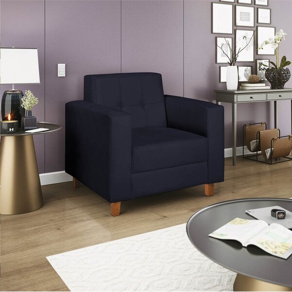 Poltrona Decorativa Dallas Maranata Estofados Azul Marinho