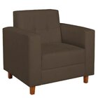 Poltrona Decorativa Dallas Suede Maranata Móveis Marrom