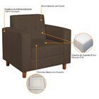 Poltrona Decorativa Dallas Suede Maranata Móveis Marrom