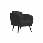 Poltrona Decorativa Dama Pés Palito Pu Sintético Preto G15 -