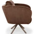 Poltrona Decorativa Dana Giratória Eiffel Champagne Veludo Ma