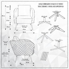 Poltrona Decorativa Dana Giratória Eiffel Champagne Veludo Ma
