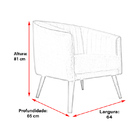 Poltrona Decorativa Daphne Pés Palito Veludo Terracota Caroli