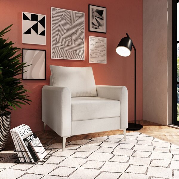 Poltrona Decorativa Davos 1 Lugar Estrutura Em Eucalipto Pés