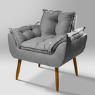 Poltrona Decorativa De Luxo Cinza