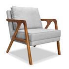 Poltrona Decorativa De Luxo Frida Linho Rústico Grigio G63 -