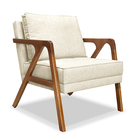 Poltrona Decorativa De Luxo Frida Linho Rústico Natural G63 -