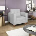 Poltrona Decorativa Denver Corano Branco - Amarena Móveis