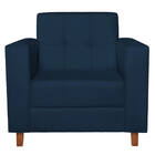 Poltrona Decorativa Denver Suede Azul Marinho - Amarena Móveis