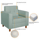 Poltrona Decorativa Denver Suede Azul Tiffany - Amarena Móveis