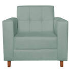 Poltrona Decorativa Denver Suede Azul Tiffany - Doce Sonho Mó