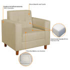 Poltrona Decorativa Denver Suede Bege - Doce Sonho Móveis