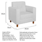 Poltrona Decorativa Denver Suede Branco - Amarena Móveis