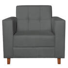 Poltrona Decorativa Denver Suede Cinza - Doce Sonho Móveis