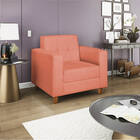 Poltrona Decorativa Denver Suede Coral - Doce Sonho Móveis