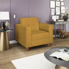 Poltrona Decorativa Denver Suede Mostarda - Amarena Móveis
