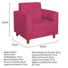 Poltrona Decorativa Denver Suede Pink - Doce Sonho Móveis