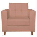 Poltrona Decorativa Denver Suede Rosê - Doce Sonho Móveis