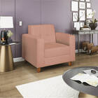 Poltrona Decorativa Denver Suede Rosê - Doce Sonho Móveis