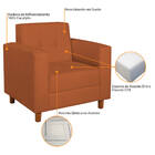 Poltrona Decorativa Denver Suede Terracota - Doce Sonho Móveis