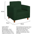 Poltrona Decorativa Denver Suede Verde - Amarena Móveis