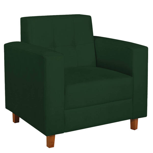Poltrona Decorativa Denver Suede Verde - Doce Sonho Móveis