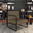 Poltrona Decorativa Dinamarca Industrial Preto/sued.capuccino