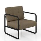 Poltrona Decorativa Dinamarca Industrial Preto/sued.capuccino