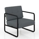 Poltrona Decorativa Dinamarca Industrial Preto/sued.cinza - M