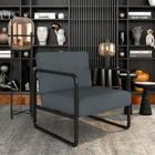 Poltrona Decorativa Dinamarca Industrial Preto/sued.cinza - M