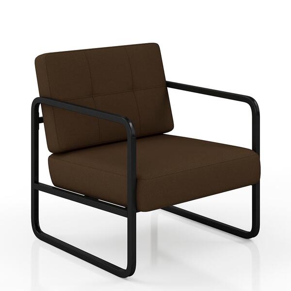 Poltrona Decorativa Dinamarca Industrial Preto/sued.marrom -