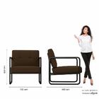 Poltrona Decorativa Dinamarca Industrial Preto/sued.marrom -