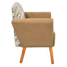 Poltrona Decorativa Dora Estampado D77 Com Suede Caramelo Sis