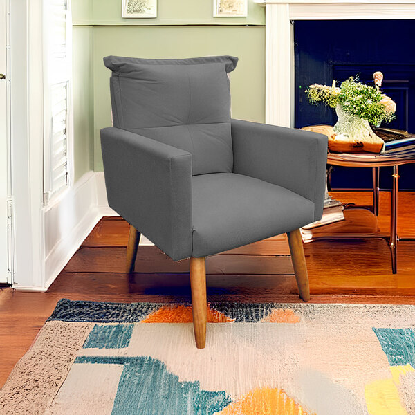 Poltrona Decorativa Dora Para Sala E Quarto Pés Palito Suede