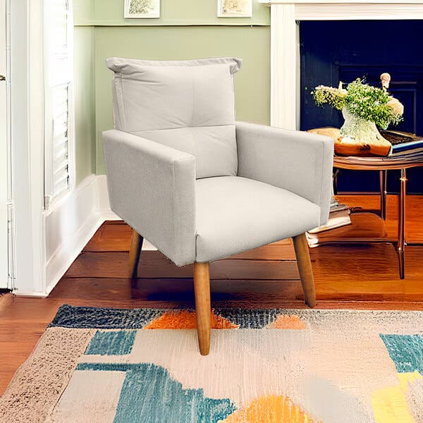 Poltrona Decorativa Dora Para Sala E Quarto Pés Palito Suede Escolha ...