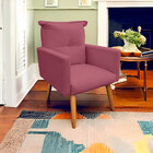 Poltrona Decorativa Dora Para Sala E Quarto Pés Palito Suede