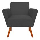 Poltrona Decorativa Dora Suede Grafite - D'rossi