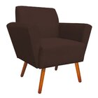 Poltrona Decorativa Dora Suede Marrom - D'rossi