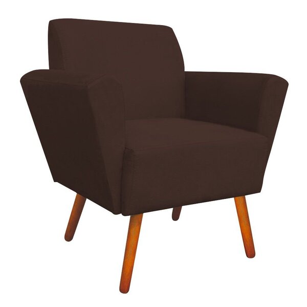 Poltrona Decorativa Dora Suede Marrom - D'rossi