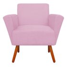 Poltrona Decorativa Dora Suede Rosa Bebê - D'rossi