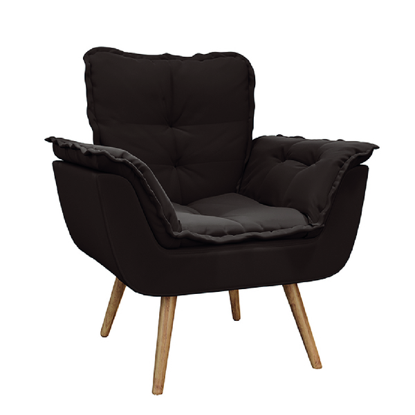 Poltrona Decorativa Dubai Para Sala Veludo Marrom Selmer