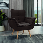 Poltrona Decorativa Dubai Para Sala Veludo Marrom Selmer